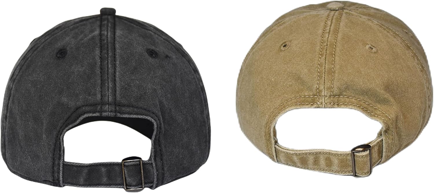 Vintage Washed Cotton Plain Baseball Caps Adjustable Unstructured Soft Blank Casual Dad Ball Hats for Men Women, M-XXL