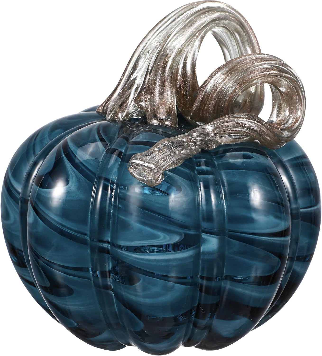 Halloween Glass Pumpkin Blue Pumpkin Table Decor Crafts for Farmhouse Fall Wedding Thanksgiving Halloween Table Centerpiece Mantel Kitchen