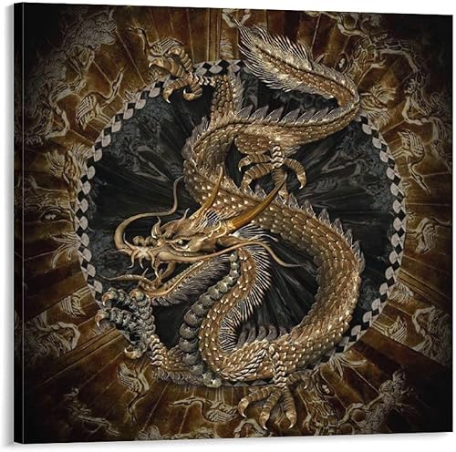 Pintura en lienzo de dragón chino, arte moderno, pósteres e impresiones, arte de pared, sala de estar, decoración del hogar, pósteres e impresiones