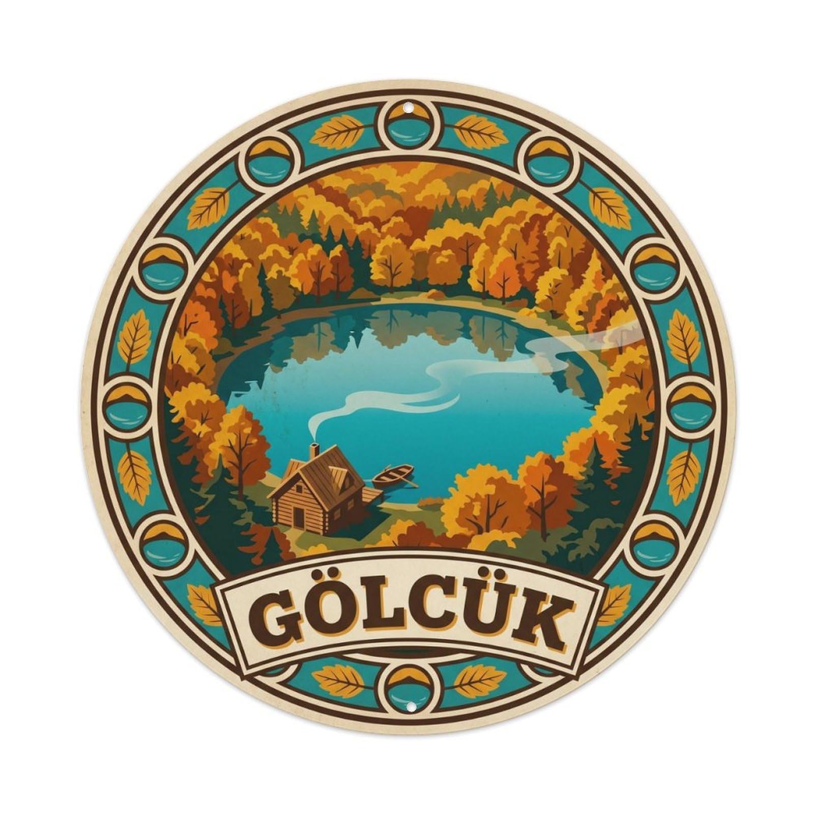 Golcuk Lake Bolu Mountain Nature Retreat Turkey Metal Tin Sign