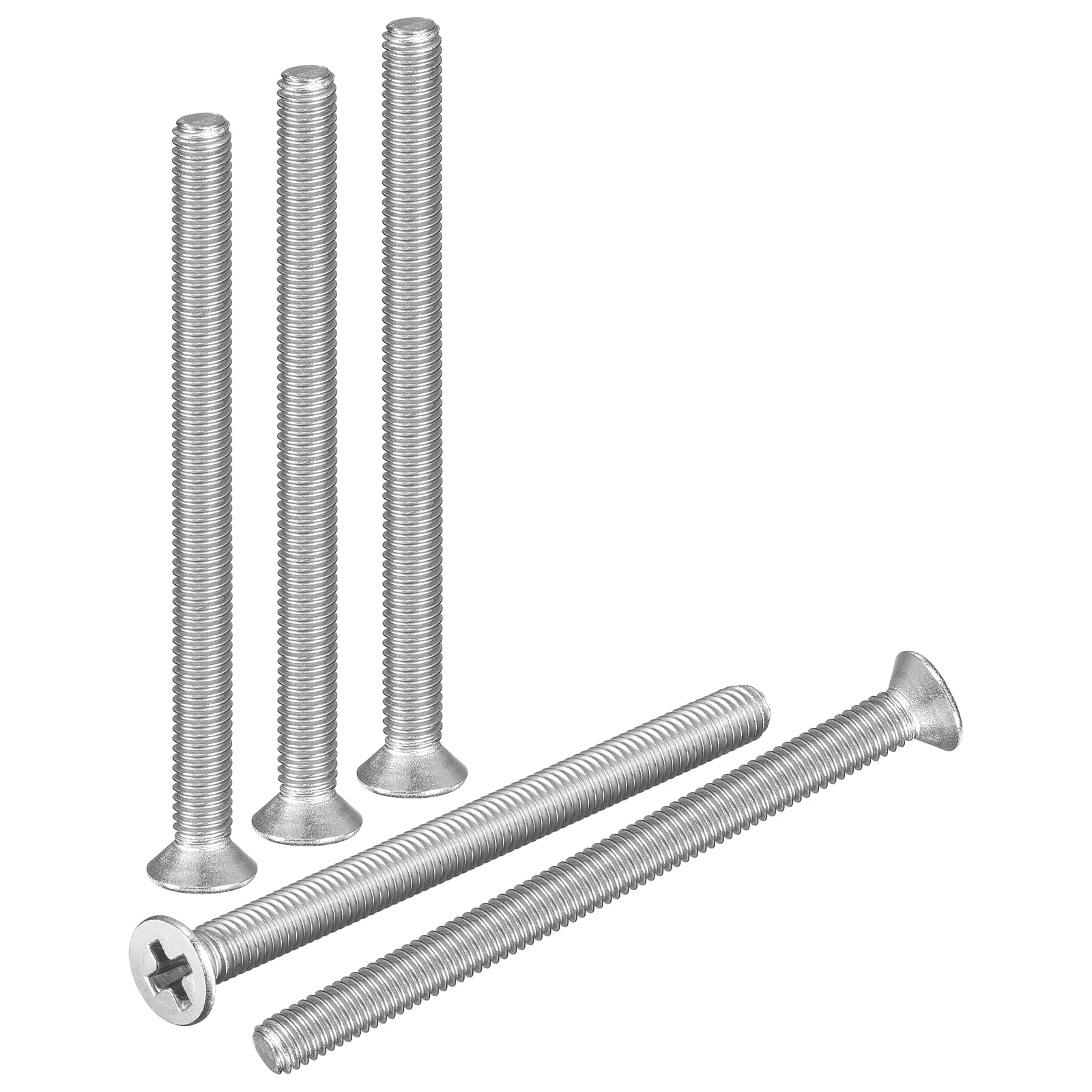 DTGN M3-0.5x40 Flat Head Machine Screws - 100PCS - Good for Electronics and Machinery - 304 Stainless Steel Phillips Countersunk Micro Metric Machine Screw Bolts- Silver