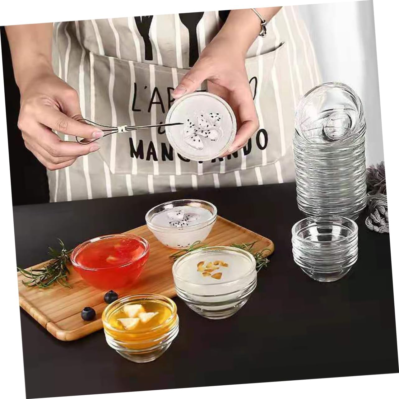 12pcs Glass Bowls Dessert Bowls for Salad Ice Cream and Fruits for Parties and Gatherings