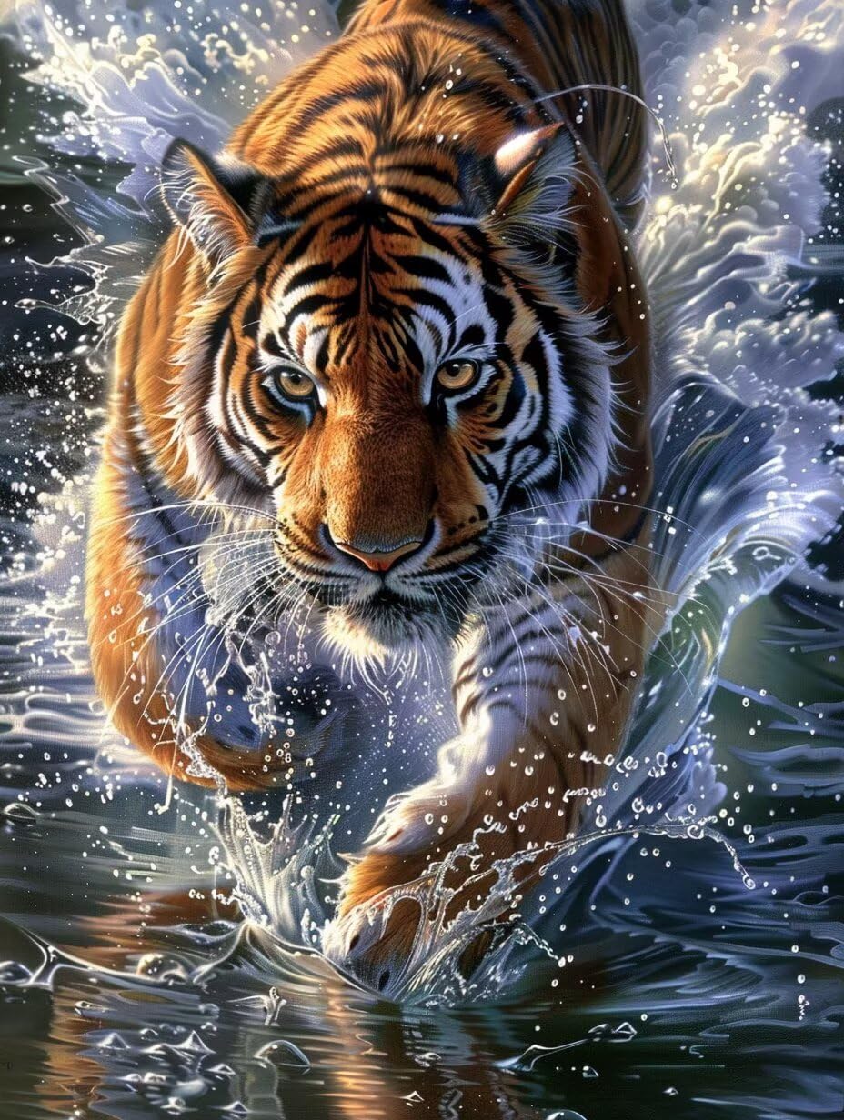 Tigre Diamond Painting 90x120cm, DIY Diamond Painting Kit Completo, C-1777