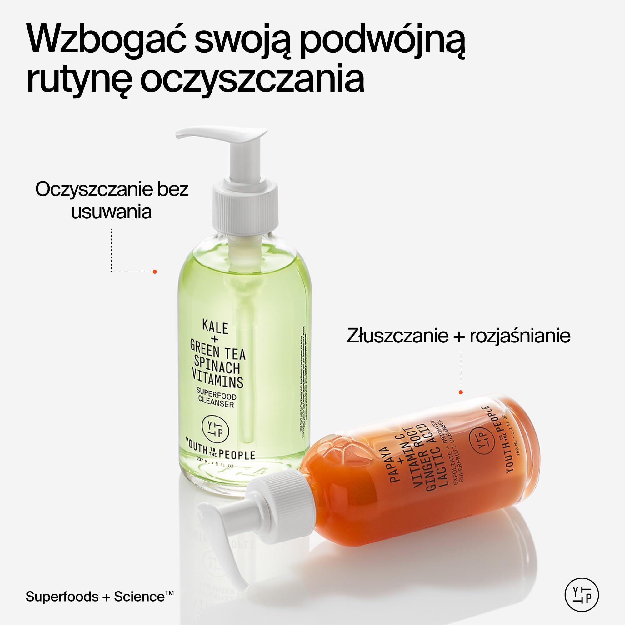 Youth To The People Superfruit Cleanser, Żel do Mycia Twarzy dla Kobiet, Delikatny Peeling z Papają & Wit. C, Rozświetlający Płyn do Mycia Twarzy, Nawilżający Żel do Mycia Twarzy