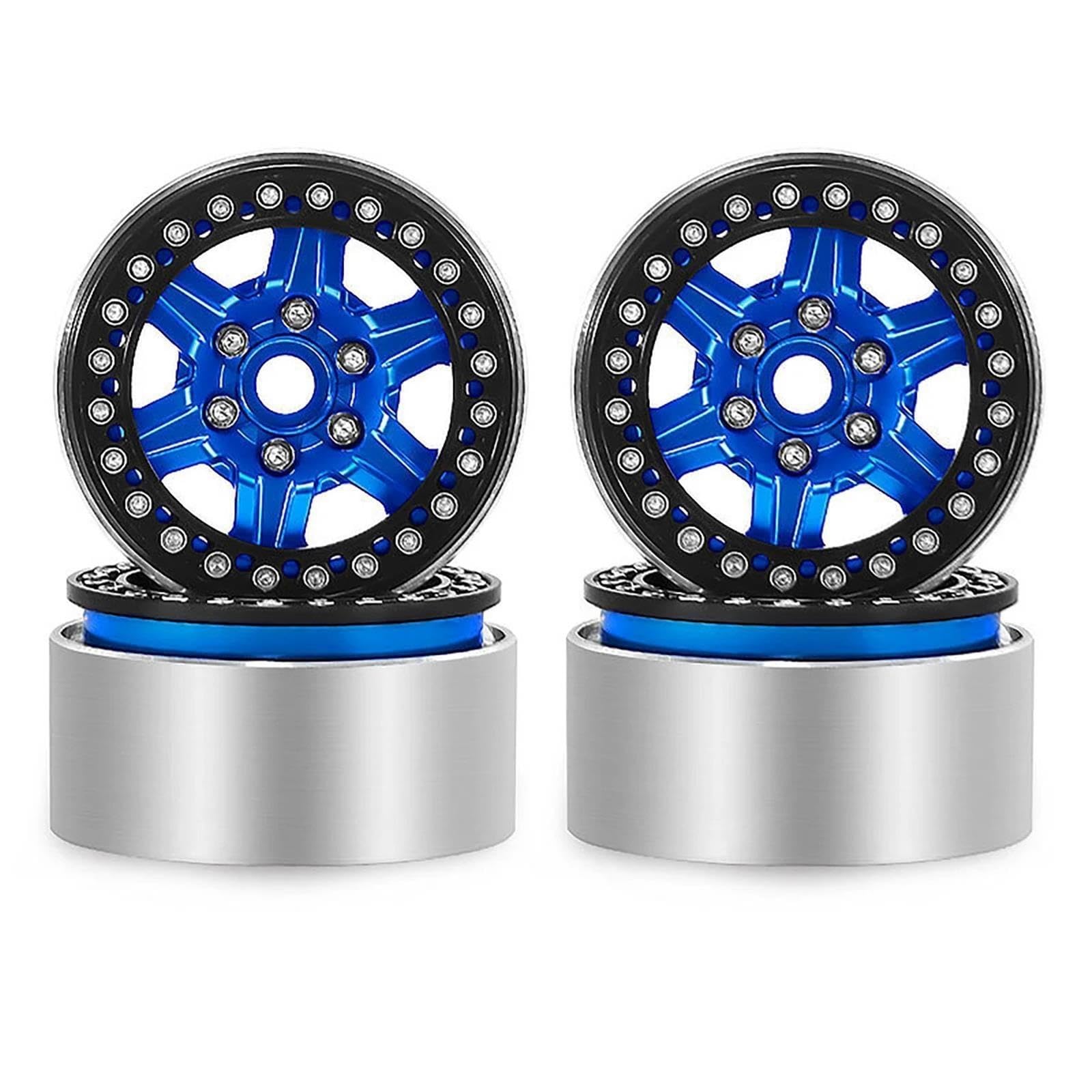 4 Stück CNC 1,9 Zoll Legierung Beadlock Felge for 1/10 Axial SCX10 90046 AX103007 VS4-10 MST CFX RC4WD D90 TRX4 TRX6 RC Crawler Auto(Silver)