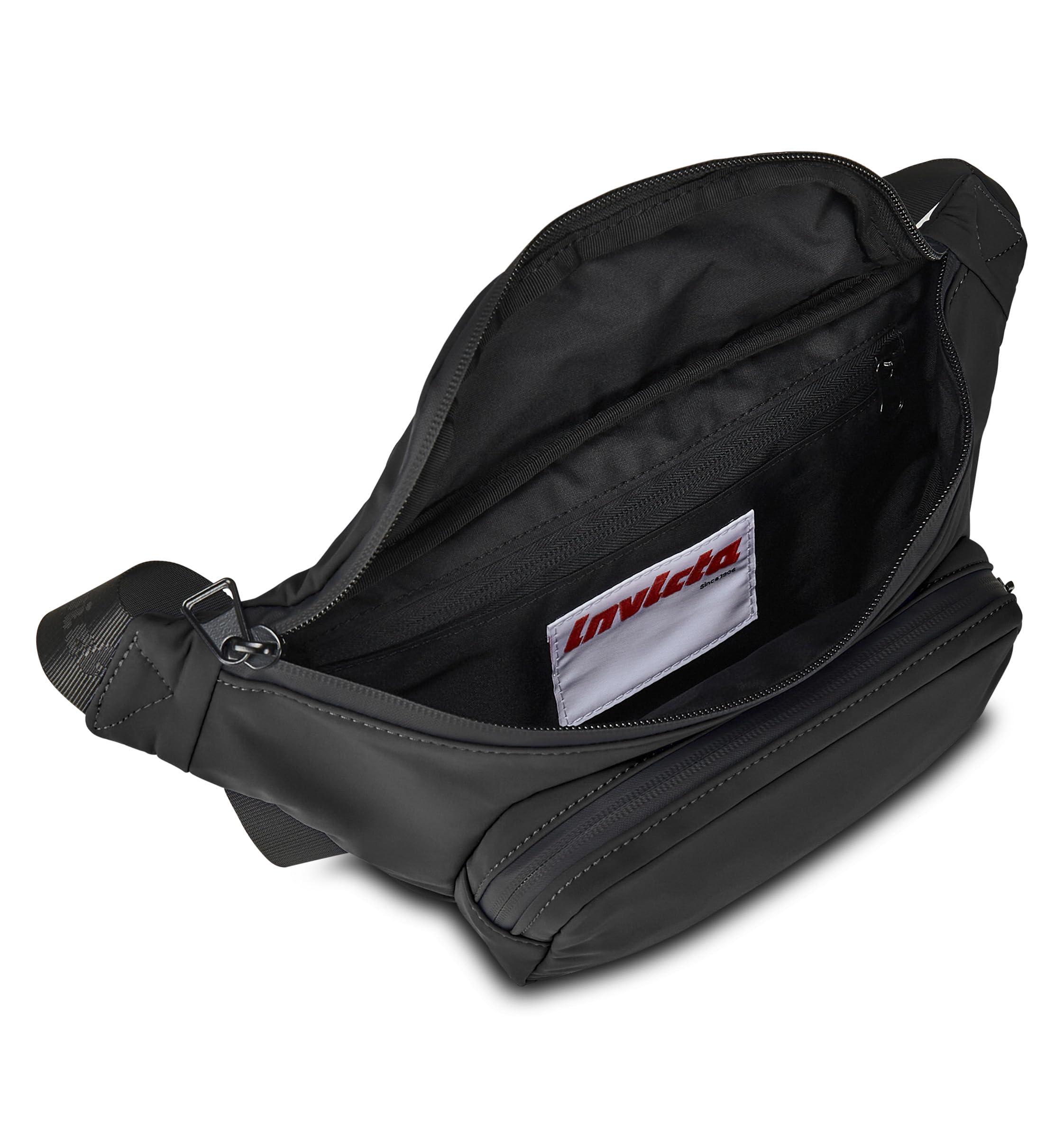 Invicta Marsupio Tulgo Urban, Nero, Tasca Interna con Zip, Tasca Esterna Ampia, Marsupio Capiente da 4 L per Tempo Libero e Viaggio, Per Uomo e Donna