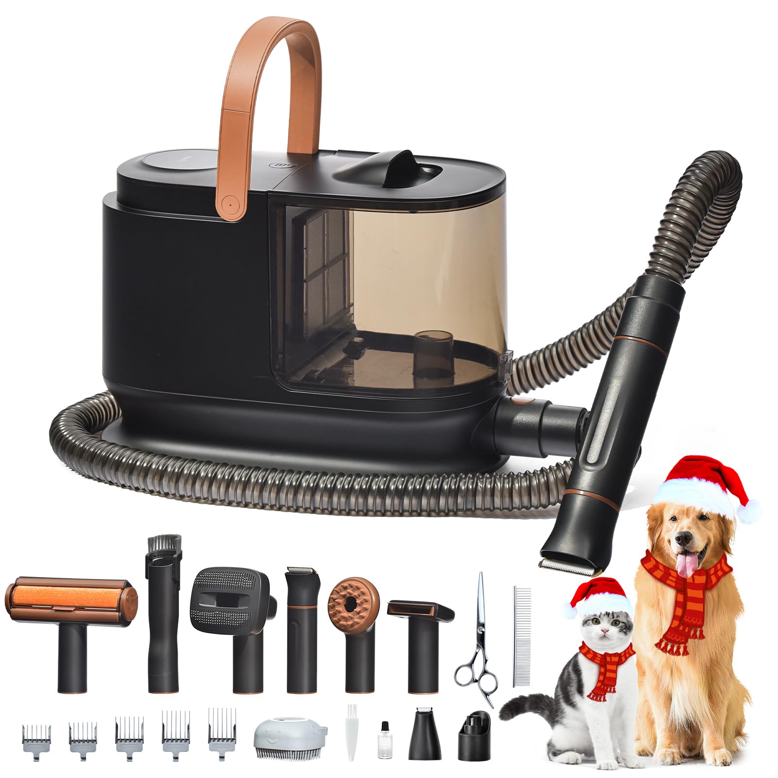 Bunfly Dog Grooming Kit with 13000kpa Strong Grooming & Vacuum Suction