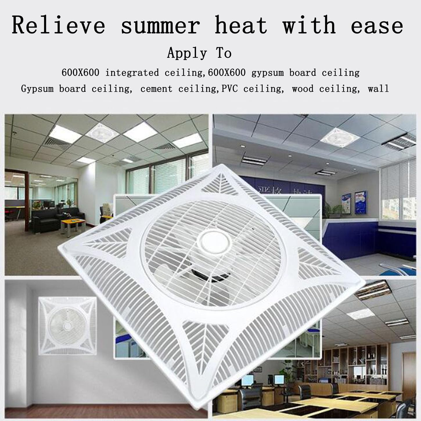 Extractor De Aire con Luz LED,600 * 600Mm Extractor Cocina,1500M³/H Ventilador Extractor,Control Remoto Inalámbrico,para Baño, Invernadero, Garaje Rejillas Dextractor