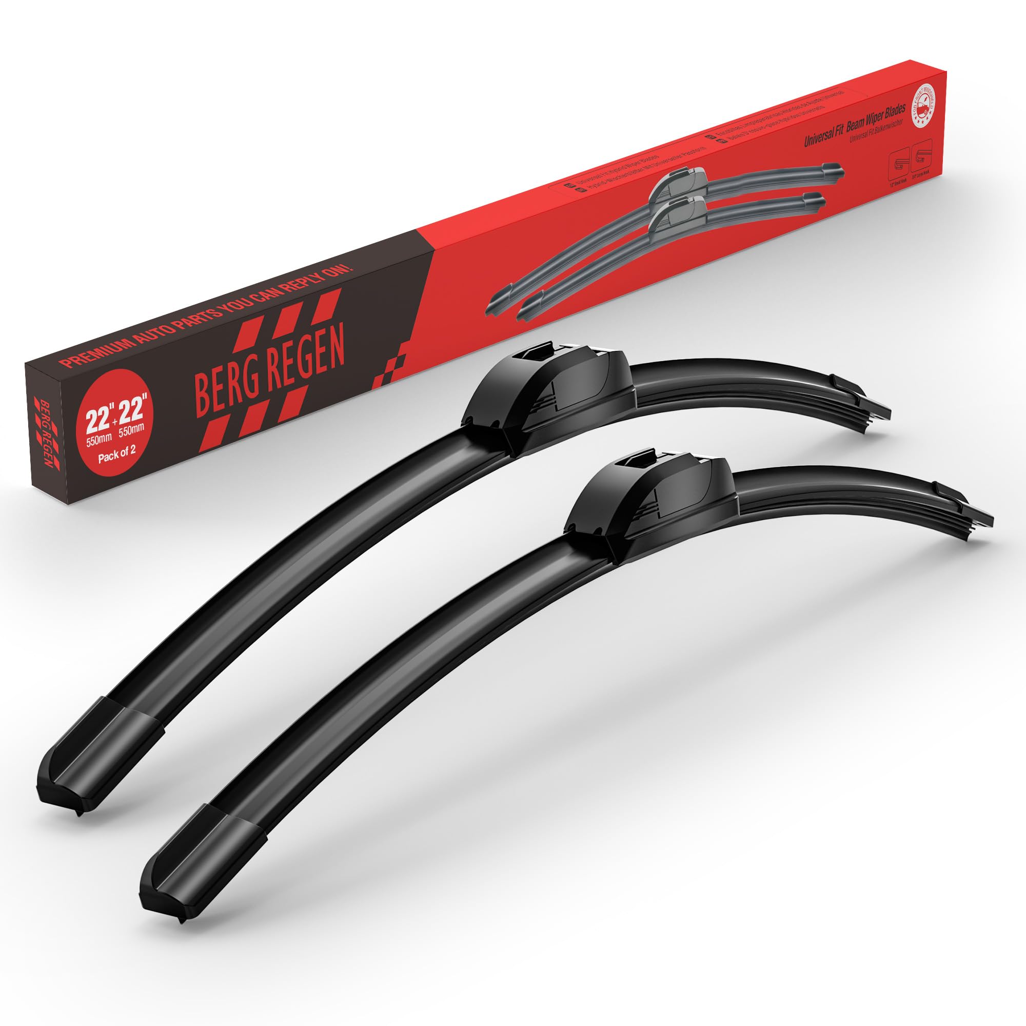 OEM Quality Performance Premium 22 wiper blades 2 pack,All-Season Auto Replacement Windshield Wiper Blades,Fit Chevrolet Impala 2013-2006 GMC Yukon 2020-2000 Isuzu Ascender 2008-2003 +More Cars