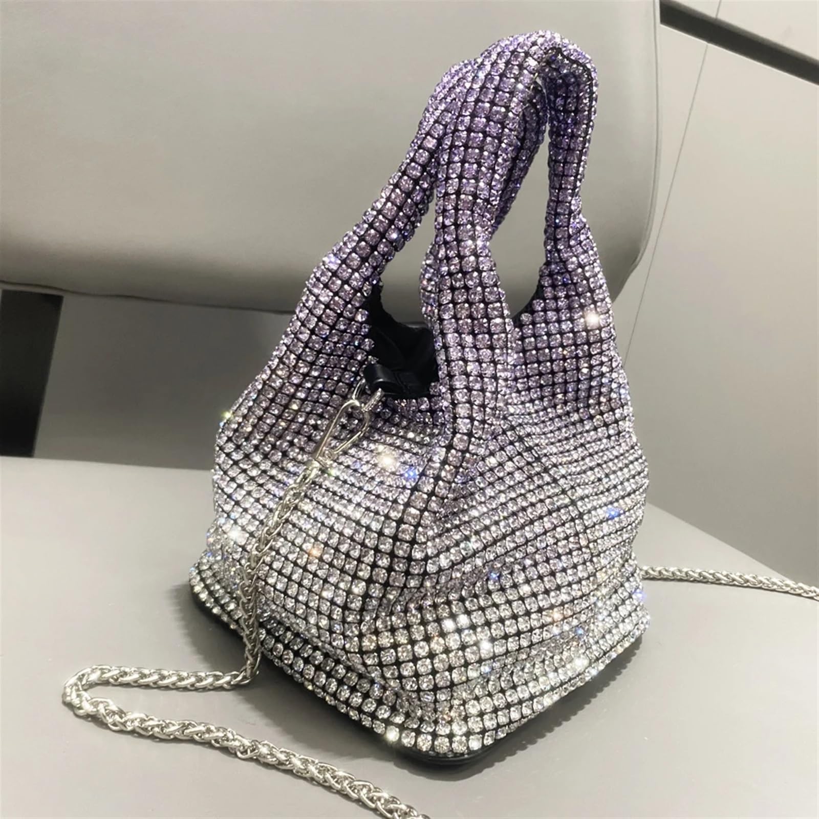 Bolso Con Pedrería Bolso de mano de noche con diamantes de imitación, bolso de mano, bolso de hombro Hobo, bolso de mano de cristal brillante, bolso tipo cubo