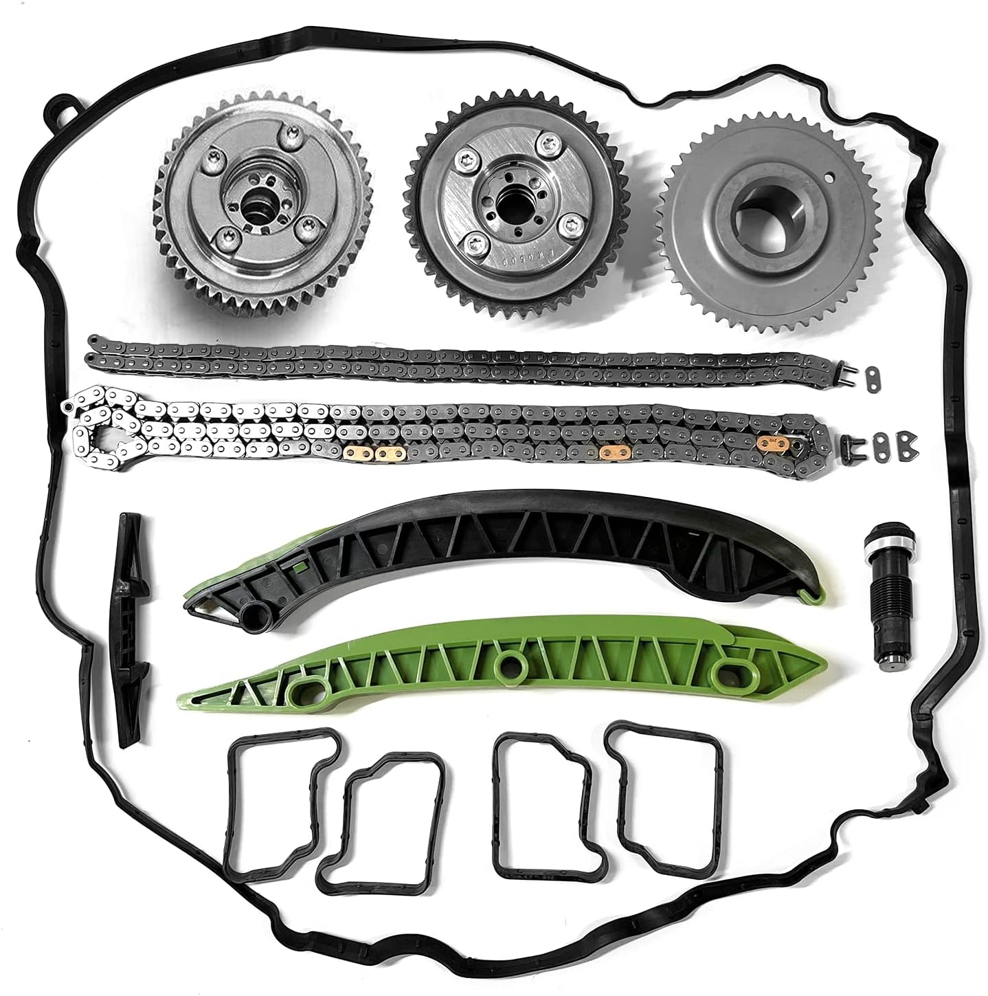 Camshaft Adjusters Timing Chain Kit VVT Sprockets Replacement for Mercedes Benz C250 E200 C180 E250 C200 SLK250 SLK200 M271 1.8L L4 GAS DOHC Turbo 2009 2010 2011 2012 2013 2014 2015