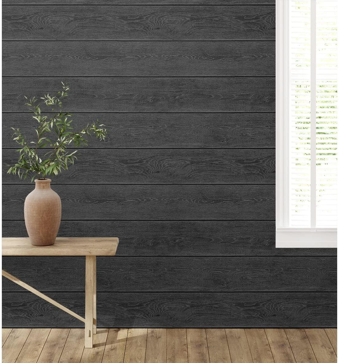 NextWall Stacy Garcia Home Stacks Faux Peel and Stick Wallpaper (Charcoal)
