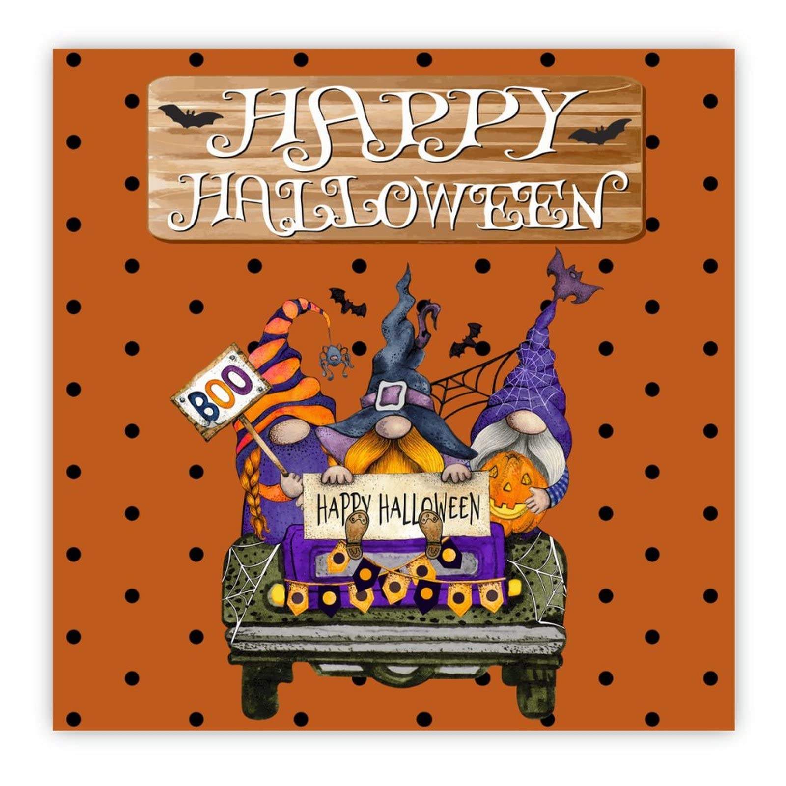 Panneau bois Halloween de 40,6 cm avec support mural en bois brut et finitions patinées