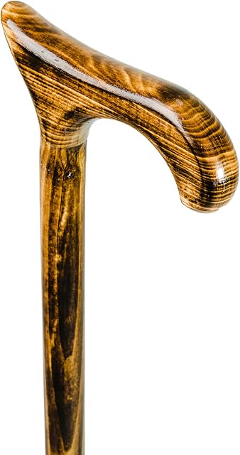 Stunning "DERBY" wooden walking stick (2 colors) (Natural, Tan)