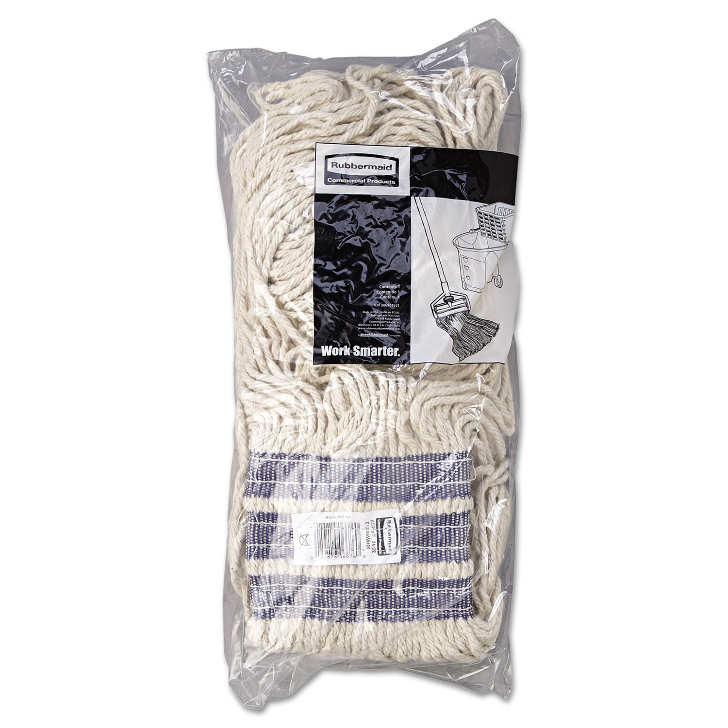 Boardwalk 1400MEA EchoMop with Looped-End Wet Head, Synthetic/Cotton, Medium, Blue