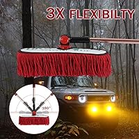 Vista 3 de Plumero para automóvil con mango extensible, exterior libre de arañazos, kit de cepillo de pelo de algodón encerado para camión, SUV, RV