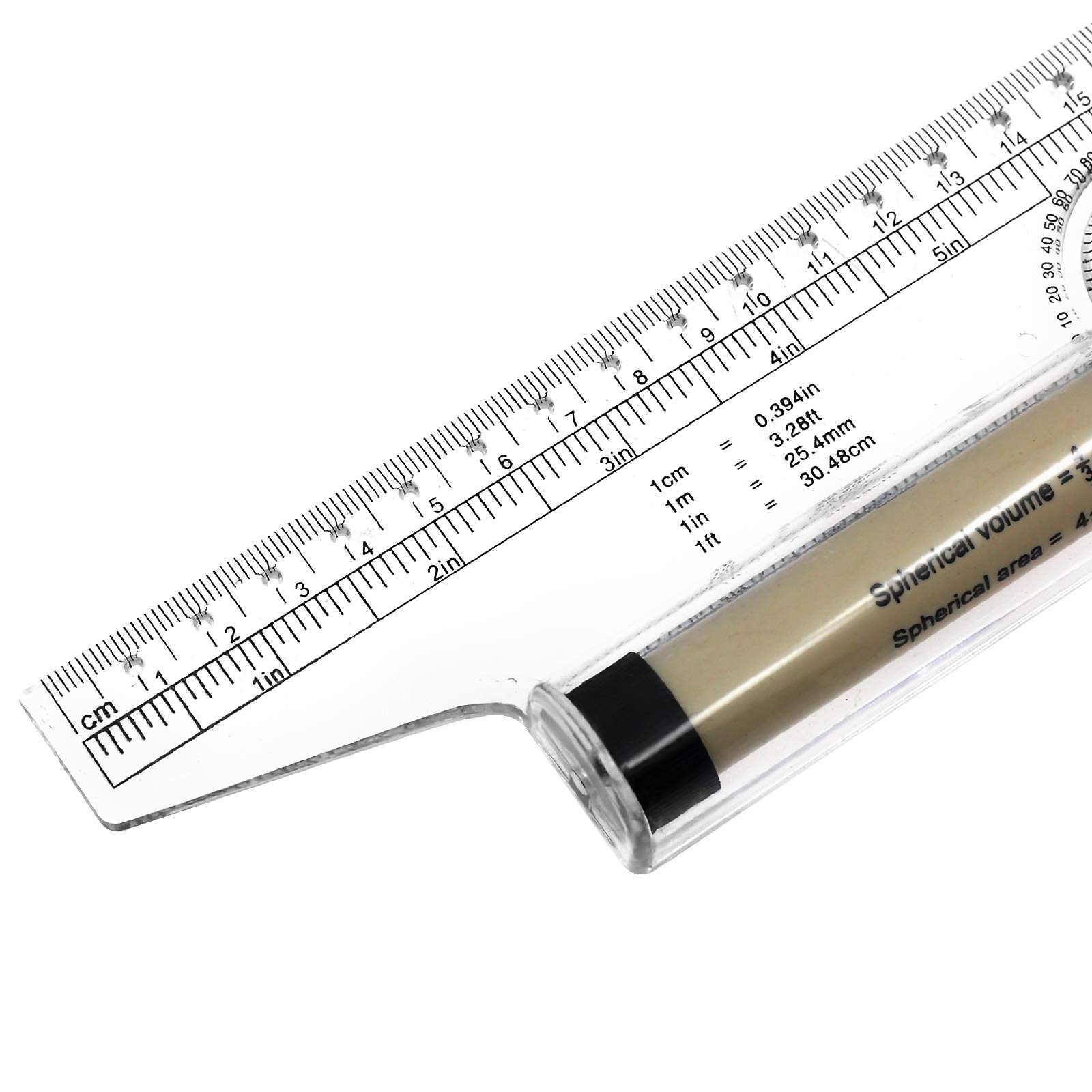 BokWin 12 Inch Measuring Rolling Ruler, Drawing Roller Ruler, Parallel