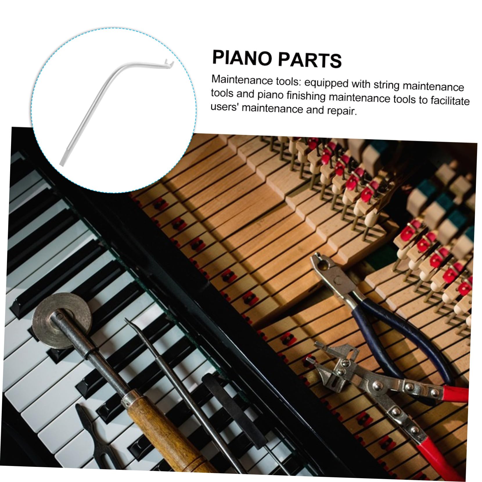 ibasenice 3 Piezas De Cuerda De Piano Gancho para Cuerda Herramienta De Reparación De Instrumentos Reparación Especial De Piano Herramientas Profesionales De Reparación De Piano