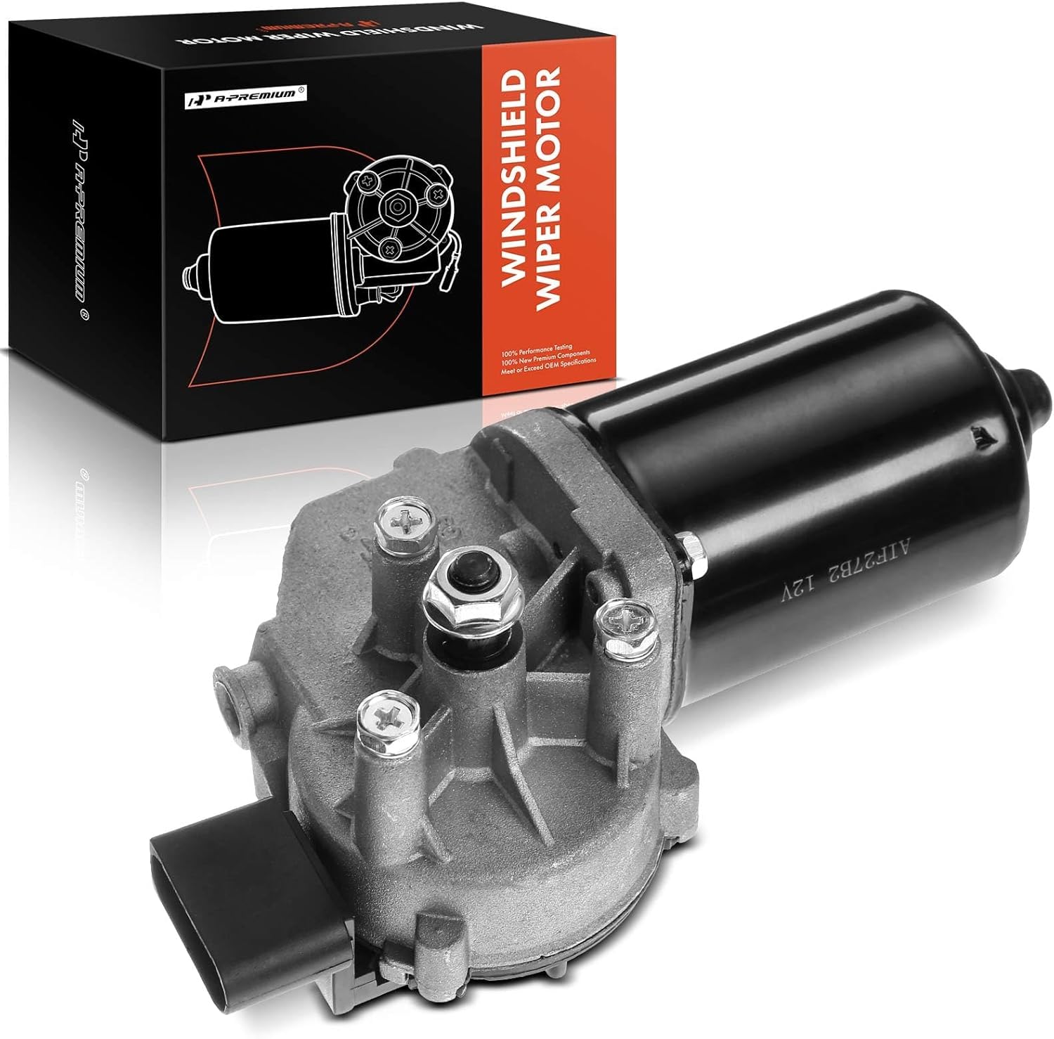 A-Premium Front Windshield Wiper Motor Compatible with Audi Models - A4/A4 Quattro 1999-2001, A6 2000-2003, A6 Quattro 2000-2002, Allroad Quattro 2001-2003, S4 2000-2002, 4-Pin