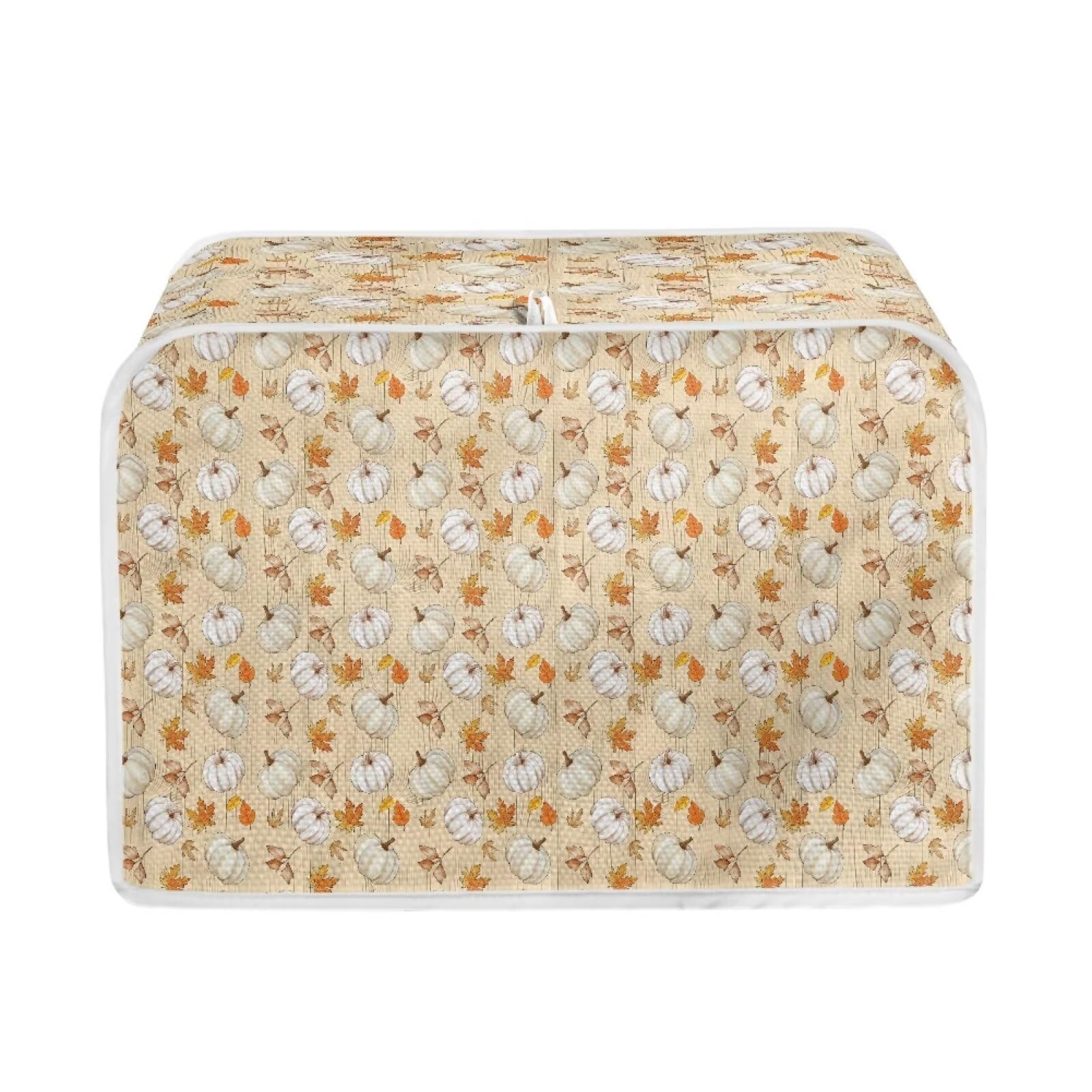 TOADDMOS Fall Maple Leaf Pumpkin Toaster Cover 2 Slice Small Appliance Cover Toaster Bag Dust Cover with Top Handle Toaster Oven Covers