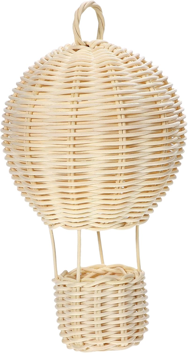 Natural Rattan Hot Air Balloon Ceiling Lamp Shade Hanging Light Cover for Bedroom Living Restaurant Home Decor with Soft Light Diffusion and Handmade Craftsmanship