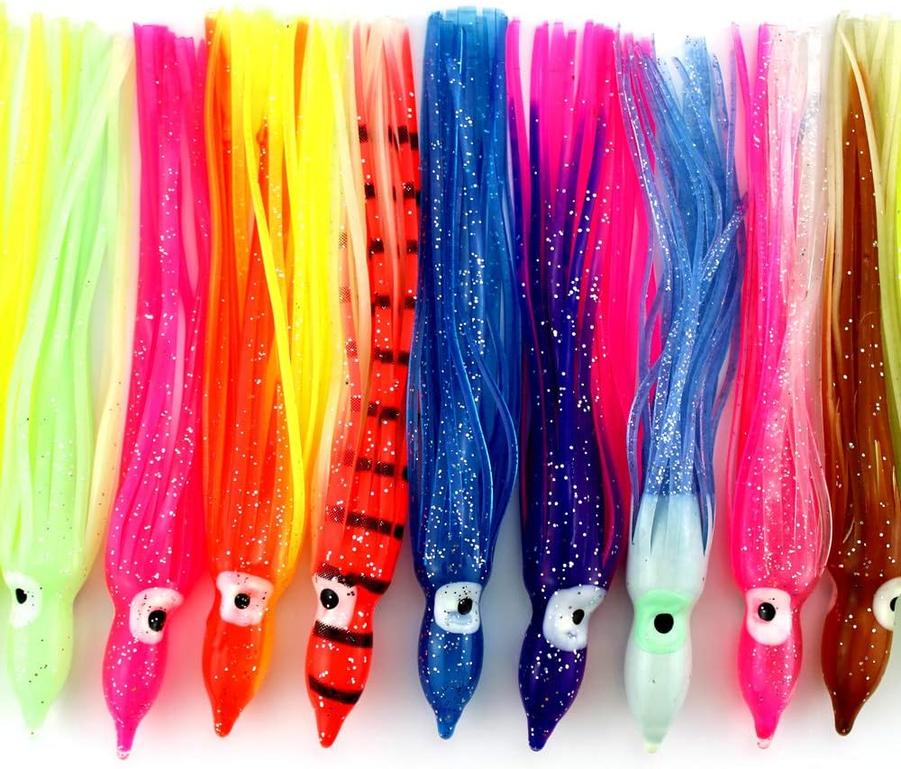 Soft Fishing Lures Squid Skirts Octopus Trolling Tuna Baits Set Plastic Fish Lure for bass Kit