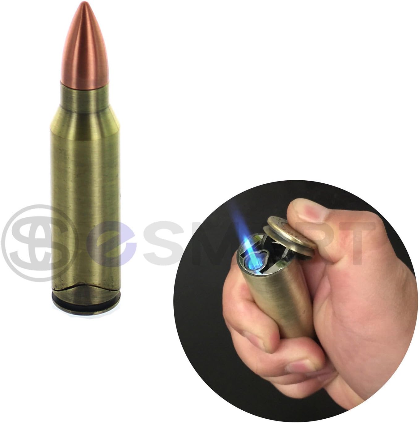 eSc Durable Quality Novelty Cool Gun Bullet Butane Refillable Metal Bullet Lighter (1)