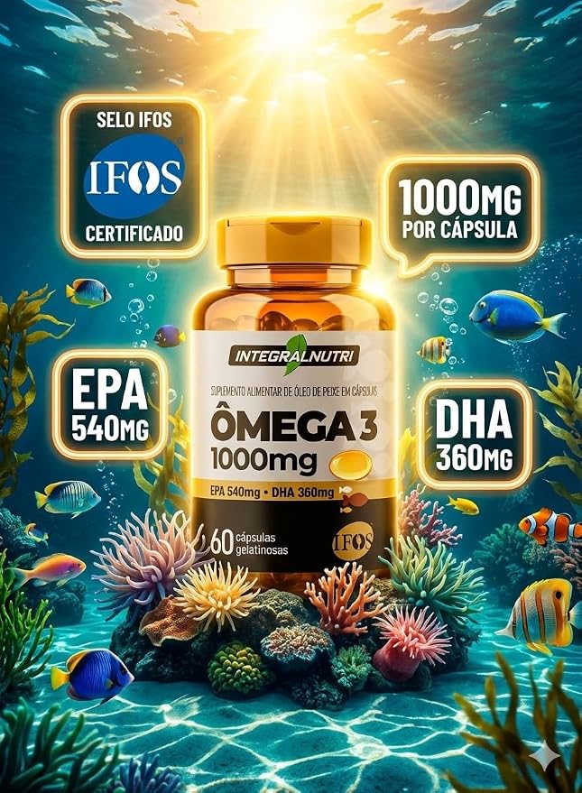 Ômega 3 1000mg IntegralNutri Selo IFOS