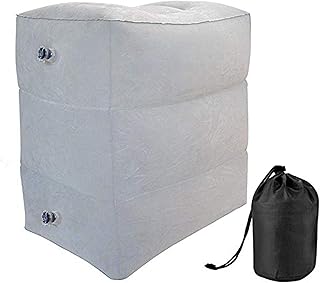 Importikaah Inflatable Adjustable Height Foot Leg Rest Pillow Bed for Travel, Airplane Tour (Grey)-picture-10