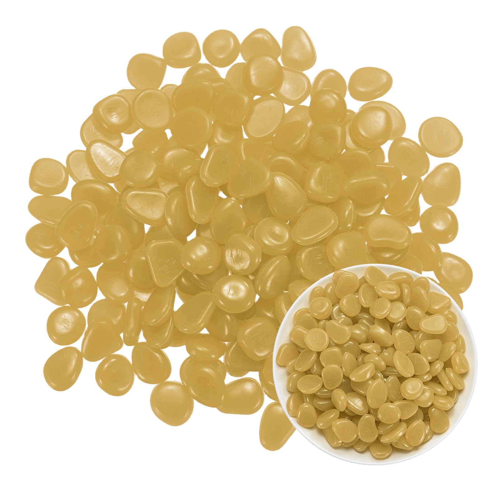 M METERXITY 200-Pack Glow in the Dark Rocks 0.79" for Garden Orange — image 1
