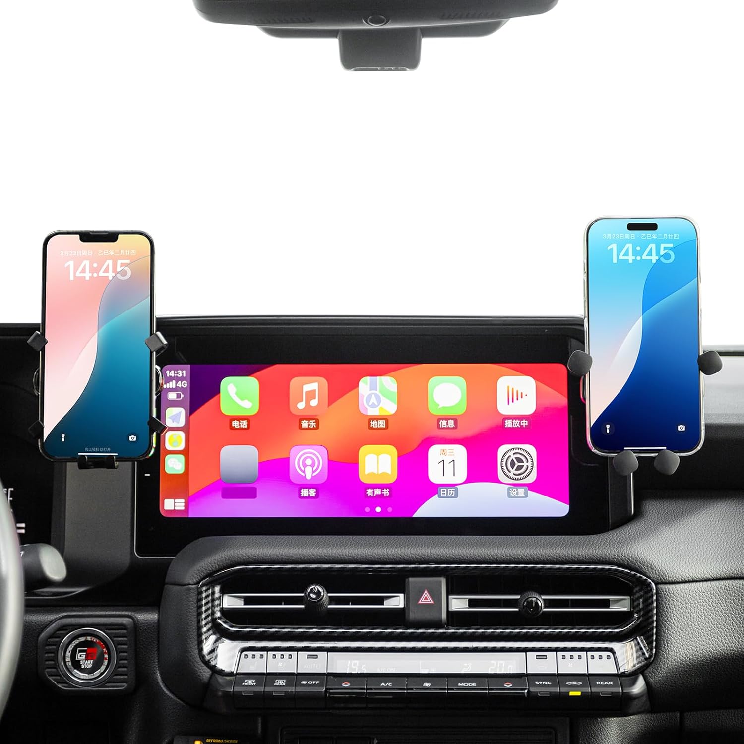 Car Cell Phone Holder for 2024-2025 2026 Toyota Land Cruiser 250 1958 Prado LC250 J250 Dash Storage Organizer Organizer Screen Fixed Cell Phone Holder Interior Tuning Accessories