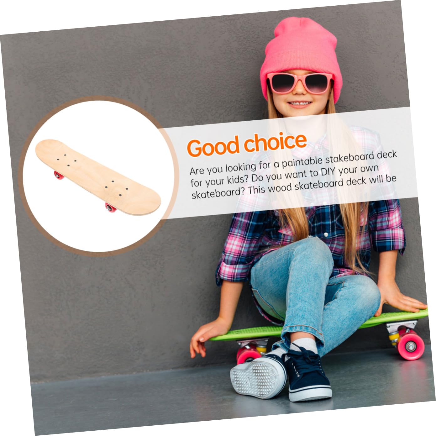 VICASKY Graffiti DIY Skateboard Marron en Bois, Acier Inoxydable et PVC