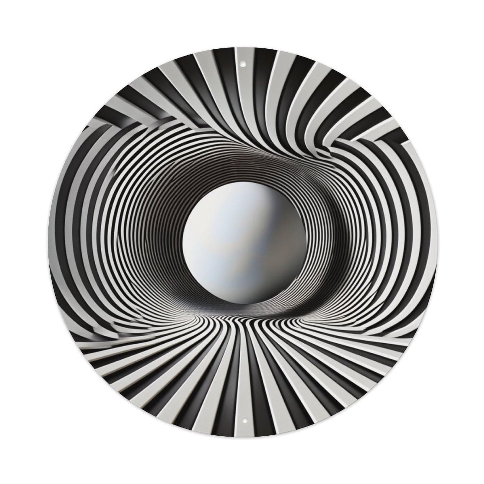 Black And White Spiral Pattern Metal Tin Sign Plaque