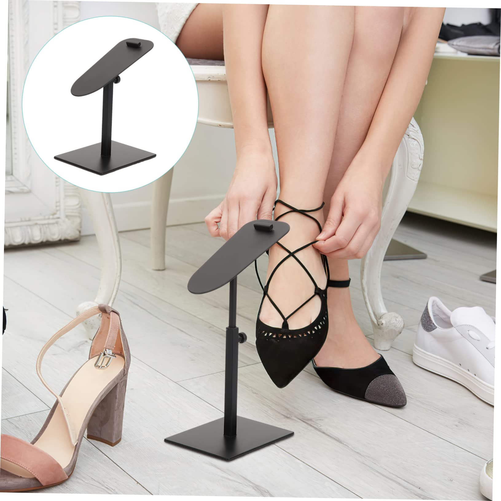 5 Piezas Soporte De Exhibición De Zapatos Ajustable, Expositor De Aleación para Tacones Altos, Sandalias Y Calzado Deportivo, Ideal para Tiendas Y Centros Comerciales (Negro)
