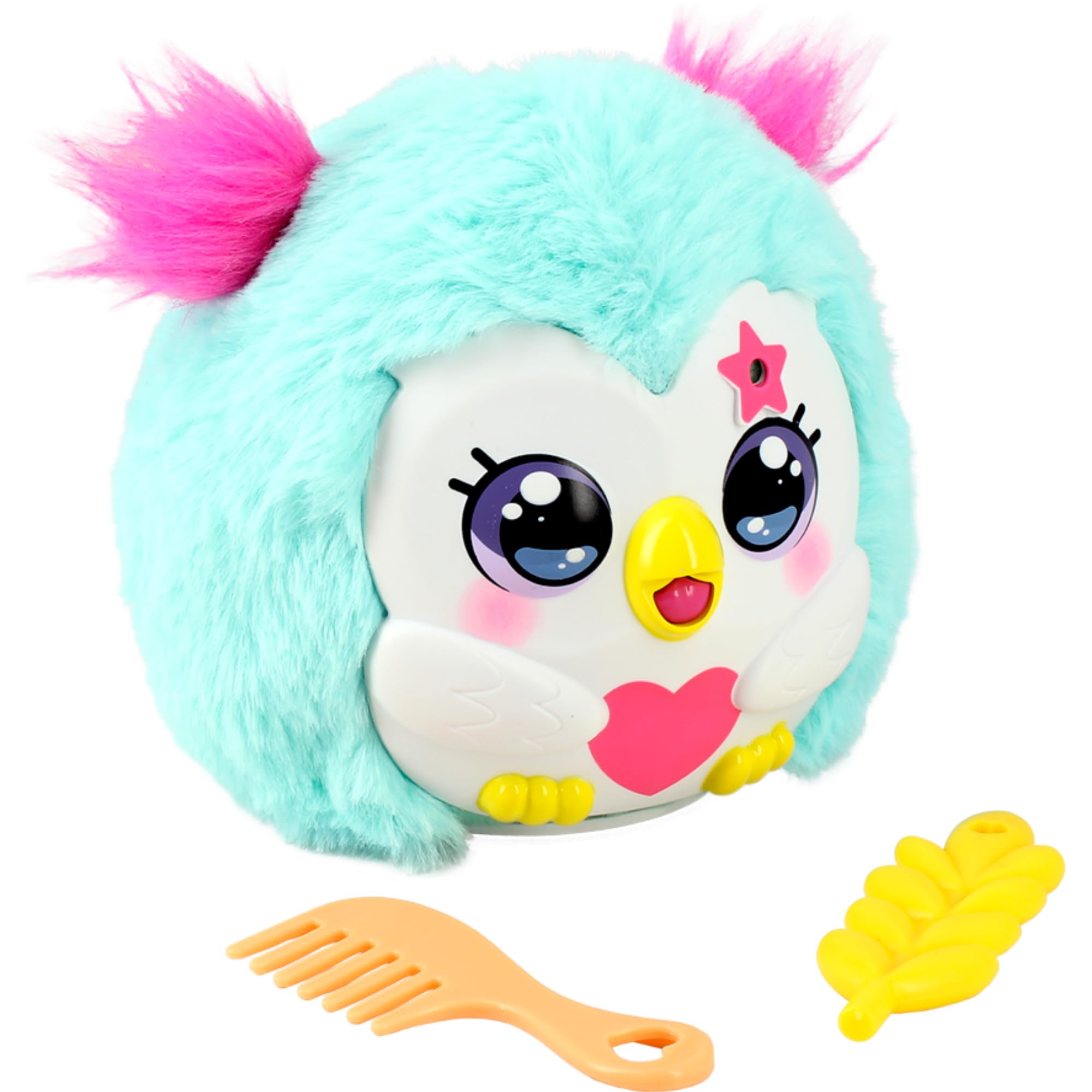Funtasy Family Kiss-meez Owl, Electronic Kids Owl Toy, Cute Interactive Kissing Plush Pet with Adorable Collectible Friends
