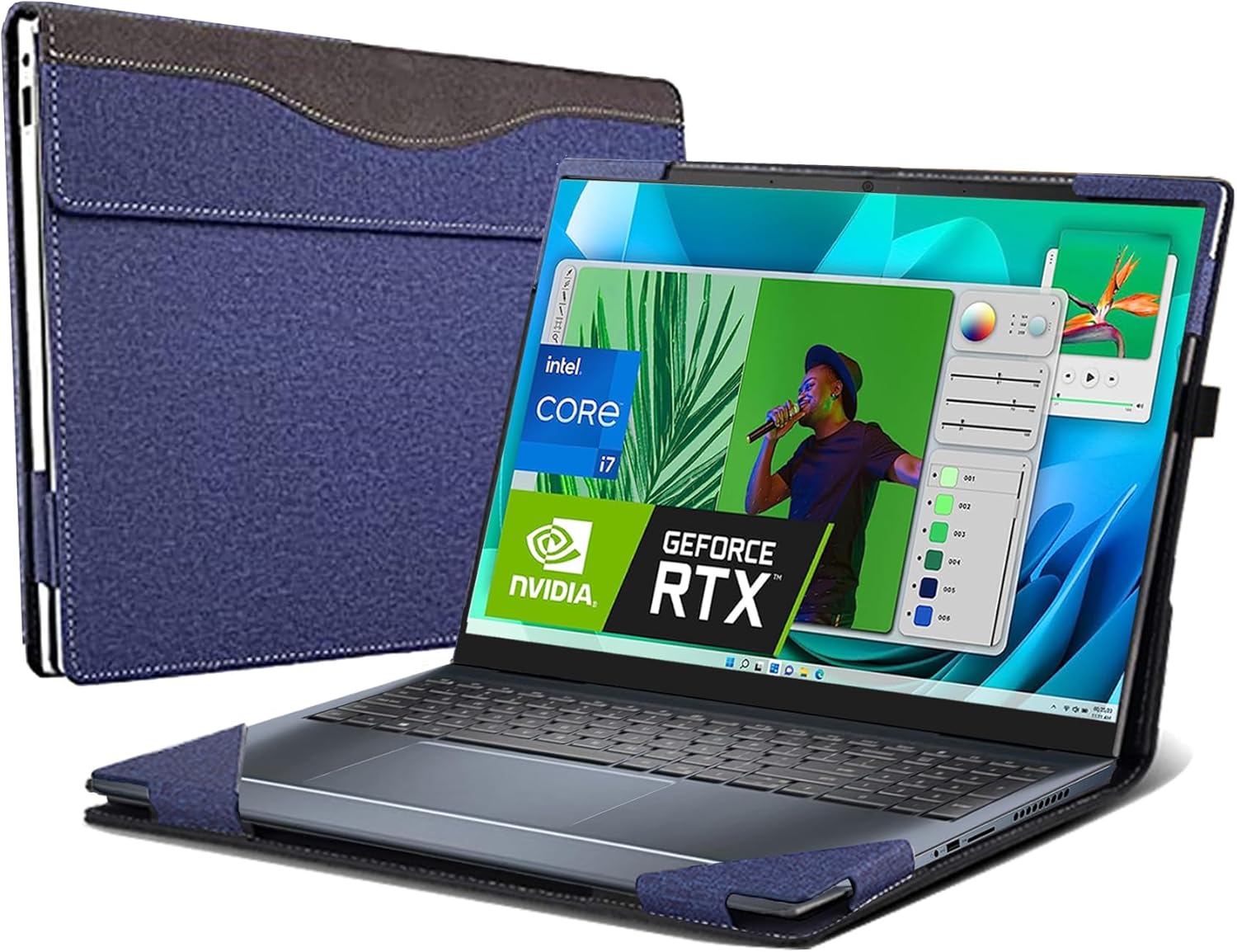 Laptop case for Dell inspiron 16 7630 7620 7610 Pro 5630 5625 5620 Computer Protective Cover 16-inch Business Leather case (Dark Blue)