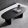 Black Oval Coffee Table,Solid Wood Coffee Table for Living Room,Modern Accent Sofa Table Cocktail Table Center Table for Small Apartment(39.3 W x 21.6 D x 16.5 H, Black), 3344qtyy53