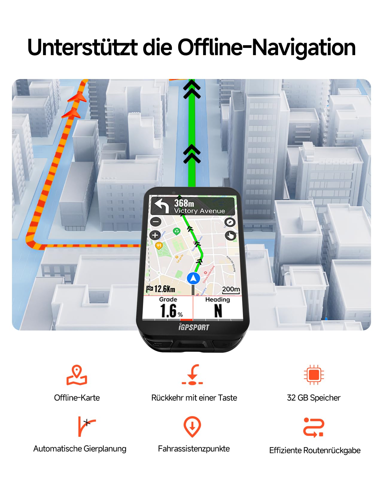 iGPSPORT Fahrradcomputer Kabellos iGS800, wasserdichte Farbbildschirm, Fahrradtacho, Bluetooth ANT+GPS 5.0 MAP-Navigation Zahlreichen Funktionen Tacho Fahrrad Navi Kabellos Zubehör