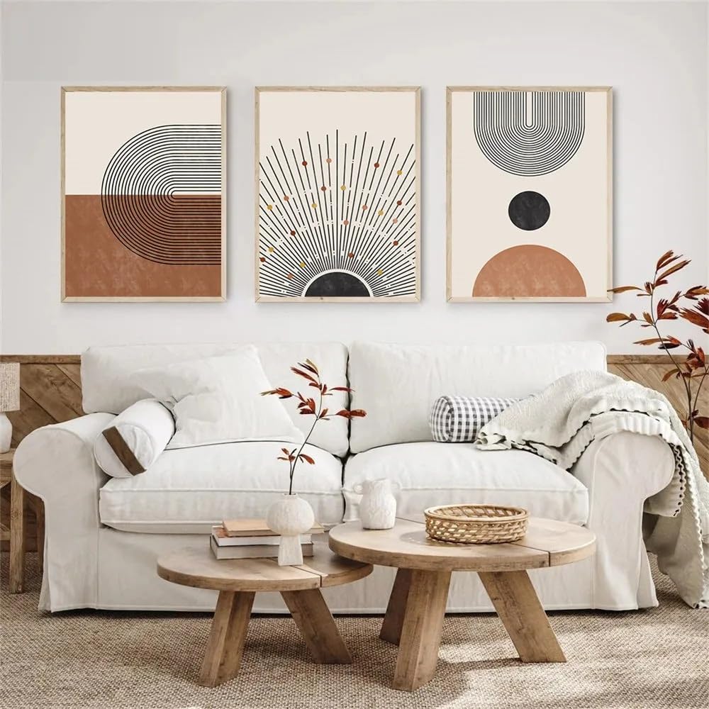 WUHBCZ Wall Posters-Abstract Line Poster Boho Wall Painting Mid Century Canvas Print Minimalist Art Posters Nordic Wall Pictures Living Room Kitchen Office Decor-40 * 60cm/3PCS (No Frame)