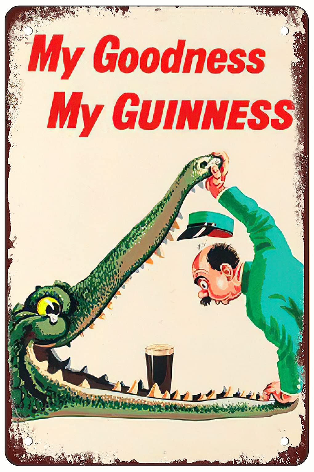 Vintage tin Sign My God My Guinness-Vintage Metal Tin Sign Warning Sign Gift Garden Yard Sign Festival Decoration Family Farm Garage Art Wall Sign 12x8inch