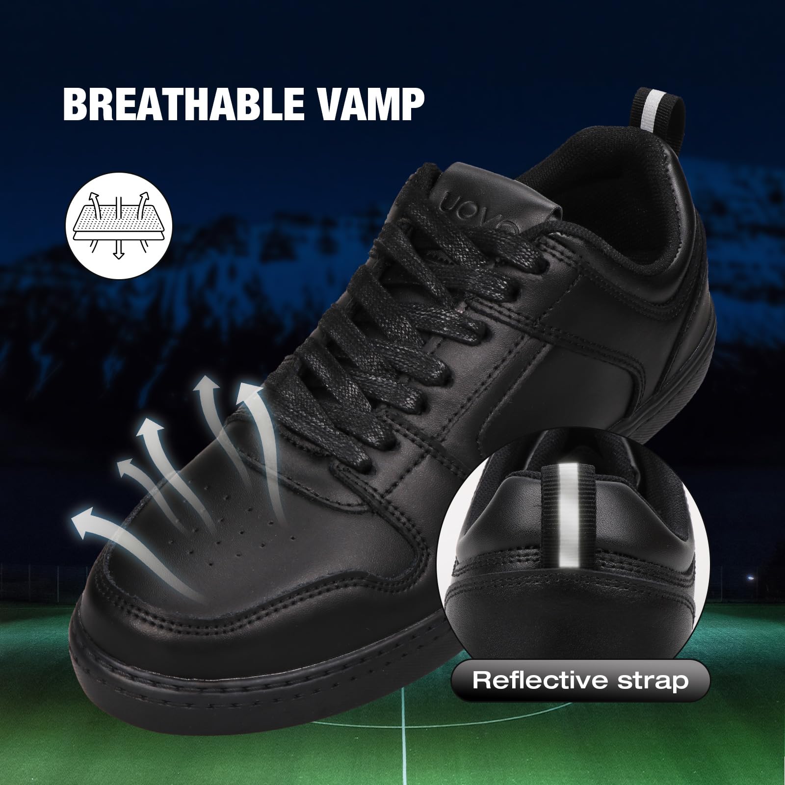 UOVO Zapatos Casuales Hombre — Transpirables, Suela Antideslizante y Plantilla amortiguada — Estilo Zapatos de Cuero/Zapatillas Deportivas, Tallas 44