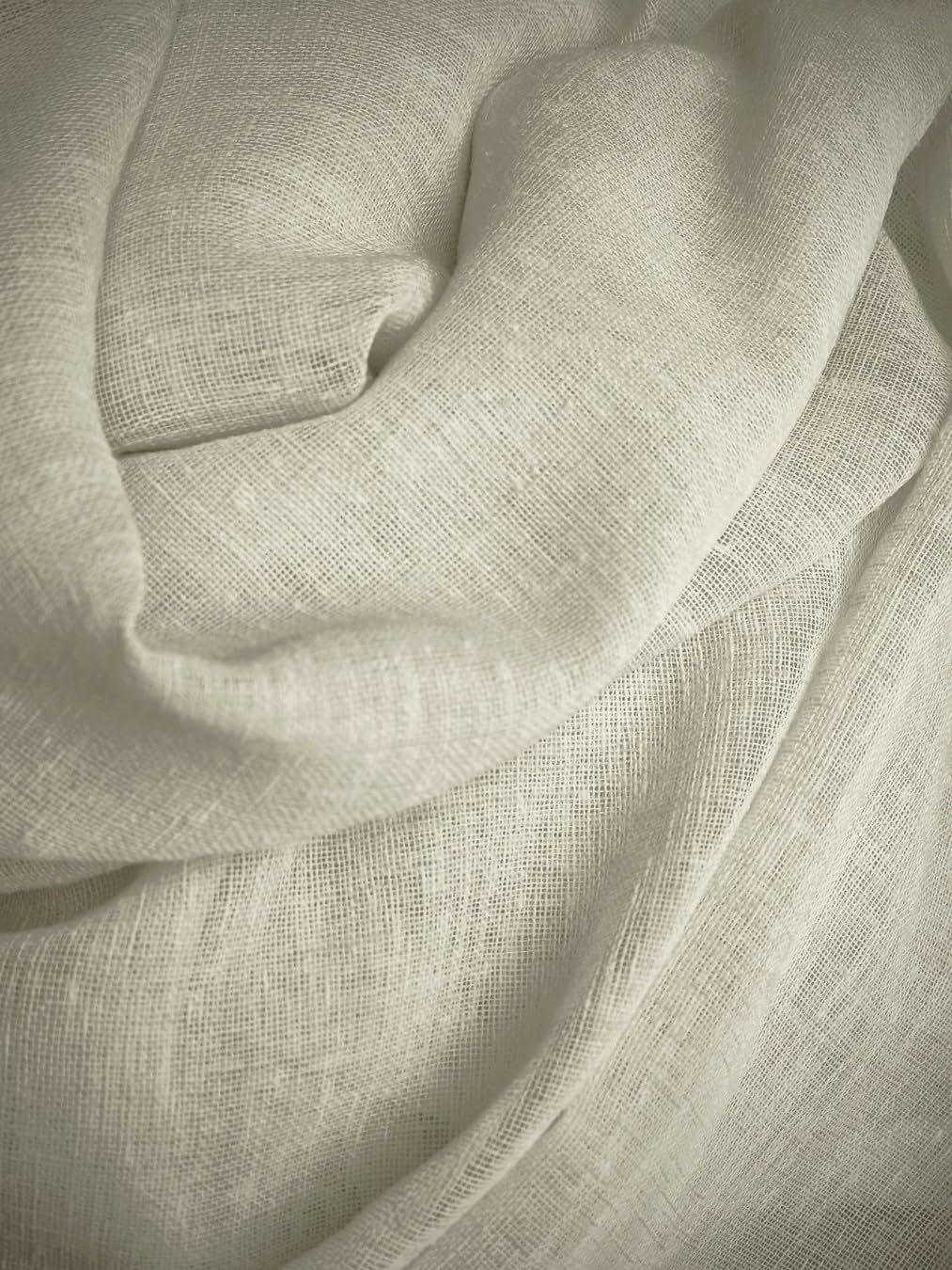 mauro Tende con occhielli per interni Semitrasparente-Tessuto Effetto Lino - bianco-grigio-lino-corda - lxh 140/200/280x280 cm - su Richiesta altezza Personalizzata - 200x280 cm lino