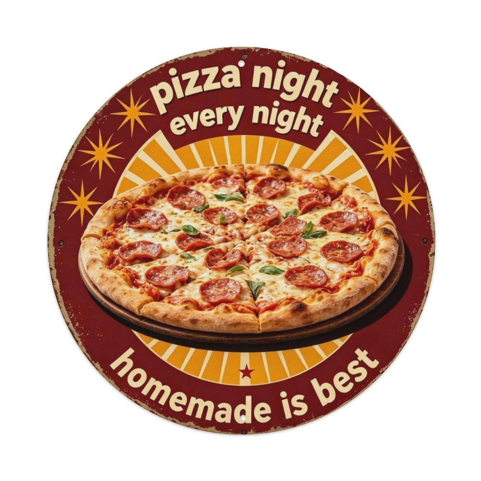 Pizza Night Every Night Metal Tin Sign Plaque