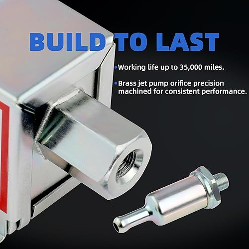 Miniatura 9 de Bomba de combustible eléctrica en línea baja presión para carburador universal 5-9 psi 12 voltios wfiltro abrazaderas kit E8012S P60430