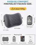 Hikenture Camping Pillow with Removable Cover-Ultralight Inflatable Pillow for Neck Lumber Support-Upgrade Backpacking Pillow-Washable Travel Air Pillows for Camping, Hiking, Backpacking (Grey)