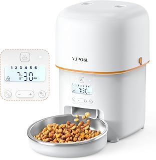 Automatic Cat Feeders - 8cup/68oz for Pets, Timed Automatic Pet Feeder with Over 180-day Battery Life, Automatic Dog Feeder 1-6 Meals Control, Cat Food Dispenser Freshness Dry Food
