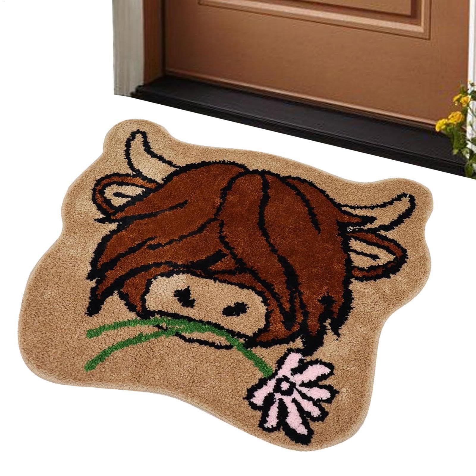 Alfombra De Piso Para Cocina, Alfombra De Ducha De Baño | Alfombra De | Cocina Antideslizante Con Diseño De De Las Tierras Altas | Cómoda Alfombra De Baño, Alfombra De Ducha Resistente A La Sucieda