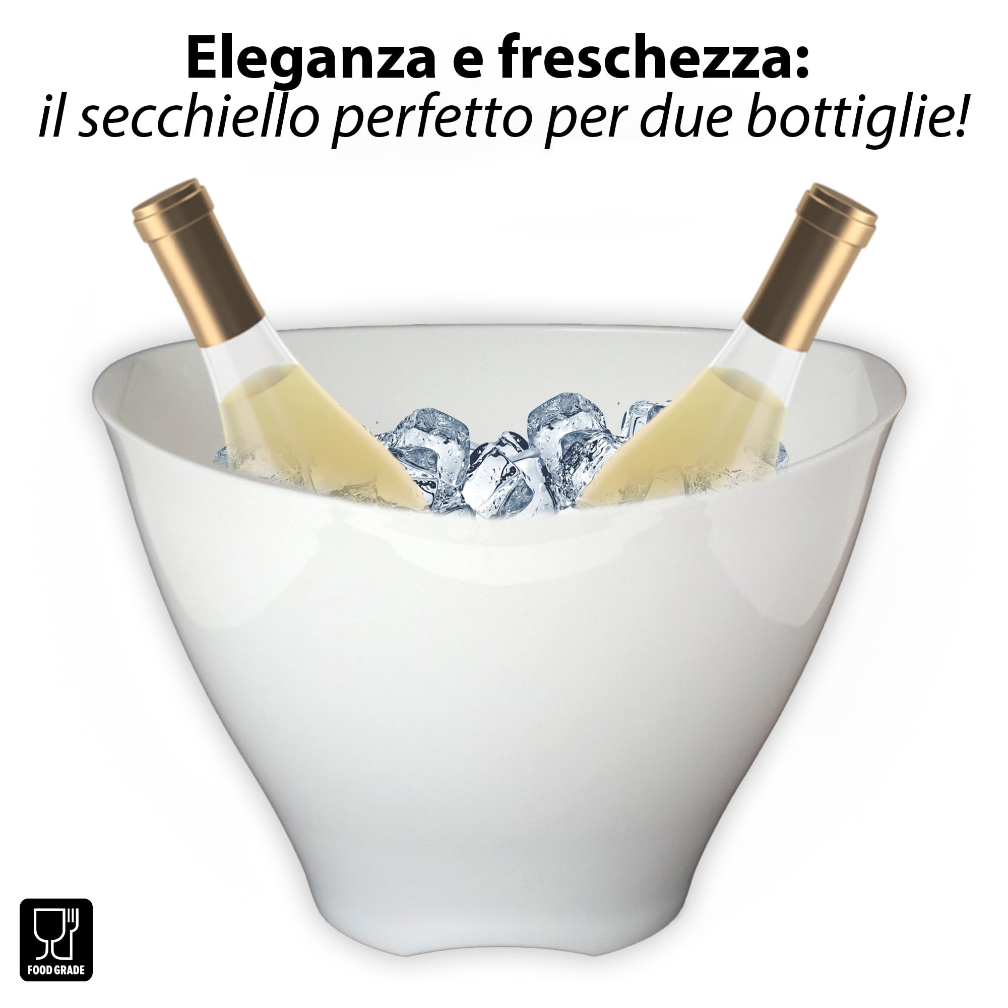 Sicignano | Juego de copas de vino tinto CL.53 + vino blanco 43,5 cl.43,5 Divino de cristal para 6 personas, transparentes, aptas para lavavajillas – regalo cubo champán blanco 2 botellas, Made in