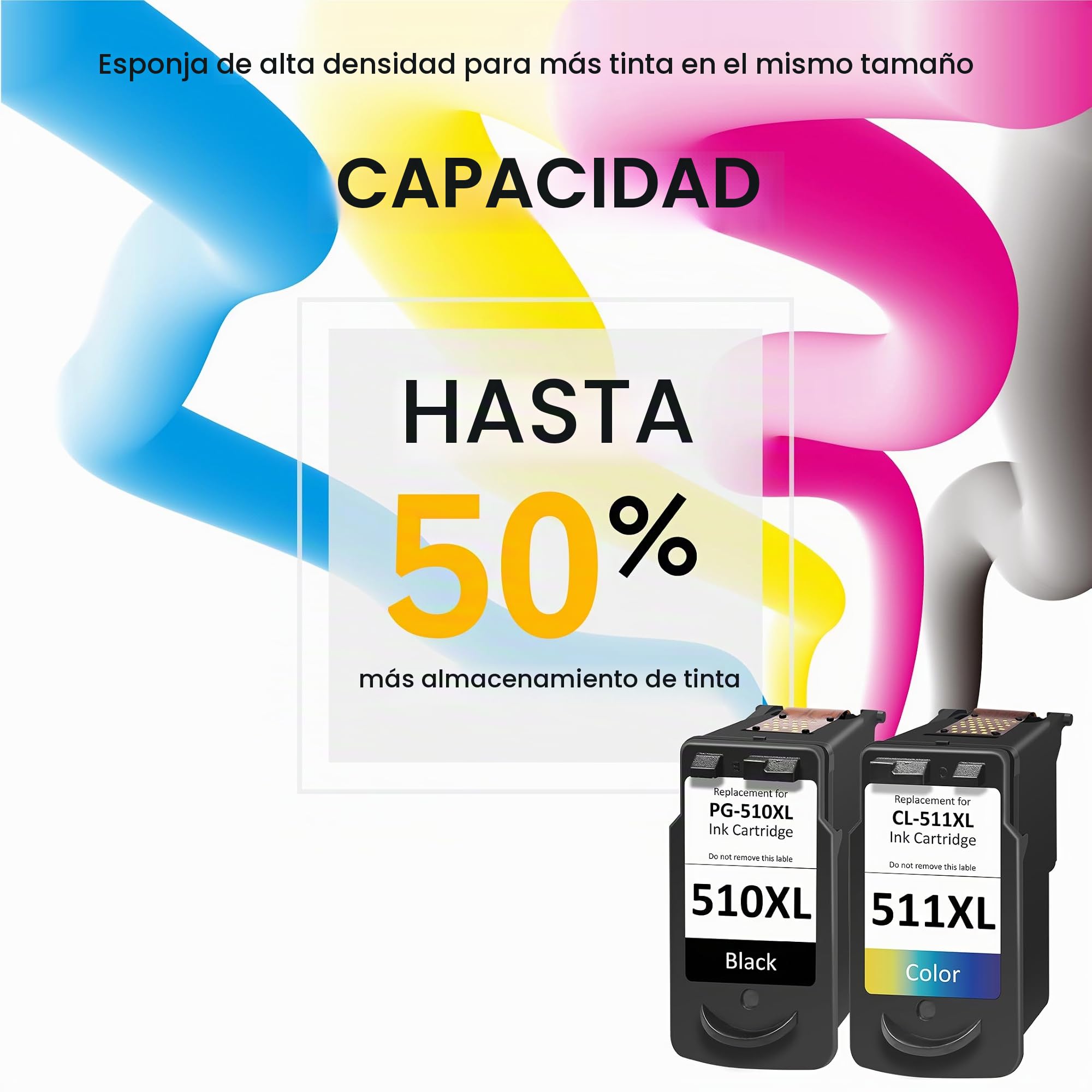 510 511 XL Remanufacturado Cartucho de Tinta para Canon PG-510XL CL-511XL 510XL 511XL (1 Negro, 1 Tricolor) para Pixma MP230 MP250 MP495 MP280 MX410 MP270 iP2700 MP235 MP499 MP240 Impresora