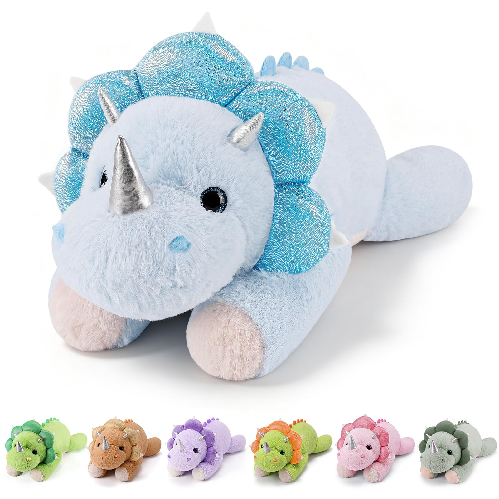 gnomantic Dinosaur Weighted Stuffed Animals, Plush Pillow for Kids
